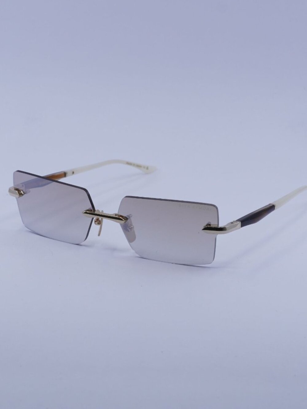 Dita EYMORI DTS-462-A-01 Sunglasses White Gold Rectangle Frame, Brown Lenses